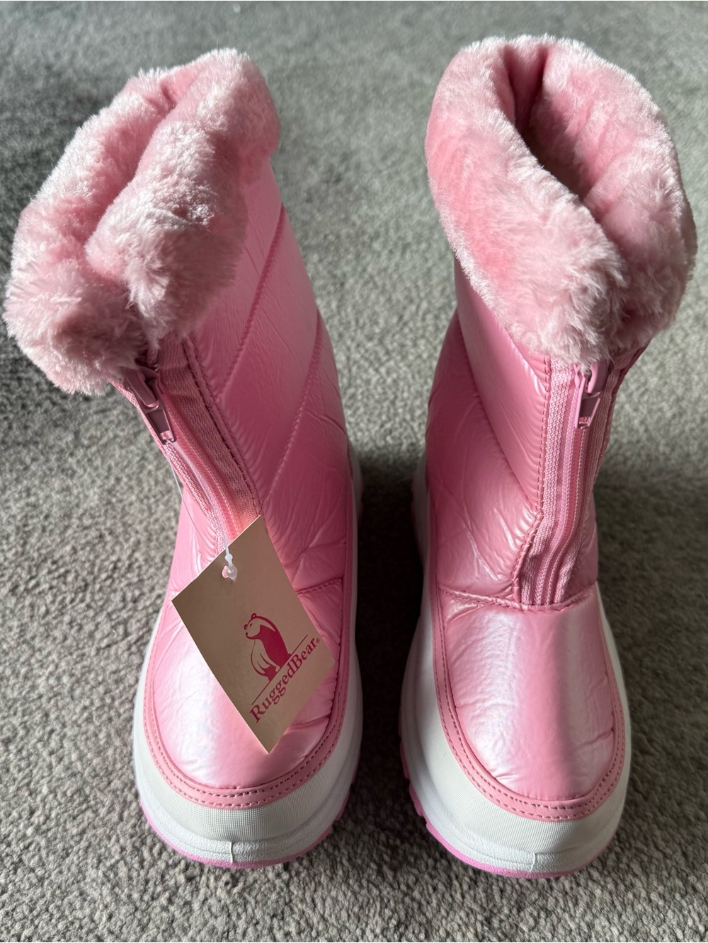 Girl’s Pink Snow Boots - size 2 - Picture 2 of 5